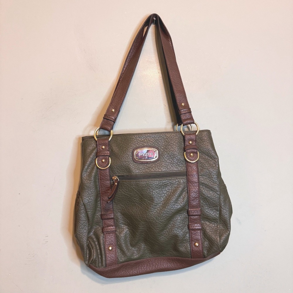 Rosetti Shoulder Bag Olive Green Faux Leather Tote Purse